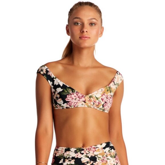 💕VITAMIN A💕 Bikini Capri Top + Rosie Cheeky Bottom Ambrosia Floral 10 L NWT - Picture 3 of 16